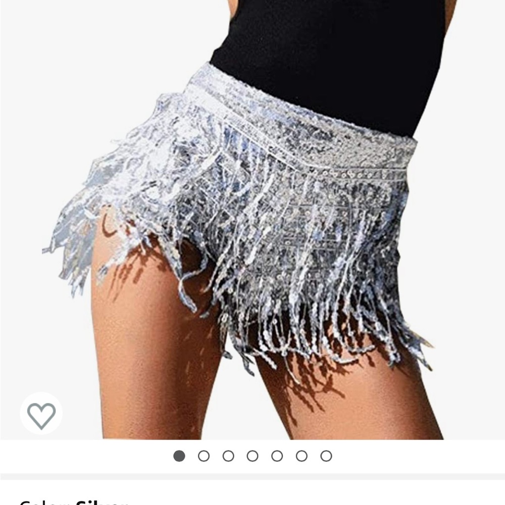 Silver sequin shorts